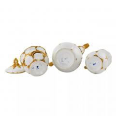 Luxurious Mocha Coffee Service For Six Persons Meissen 20th Century - 4781956