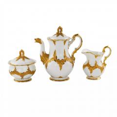 Luxurious Mocha Coffee Service For Six Persons Meissen 20th Century - 4781958